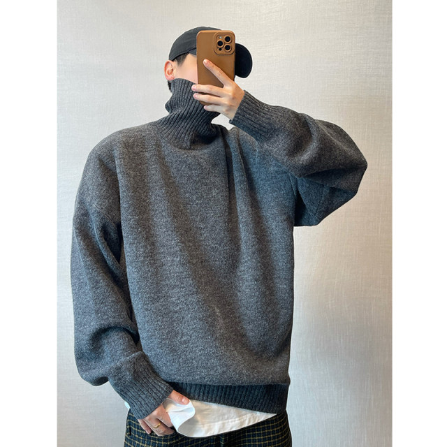 Thick fleece warm turtleneck sweater
