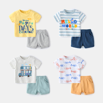 Baby casual set summer male newborn baby short sleeve summer girl two-piece thin summer baby clothes