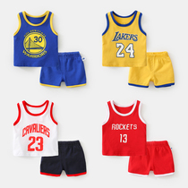 Baby suit cotton basketball suit infant two-piece summer female baby clothes sleeveless summer sportswear men