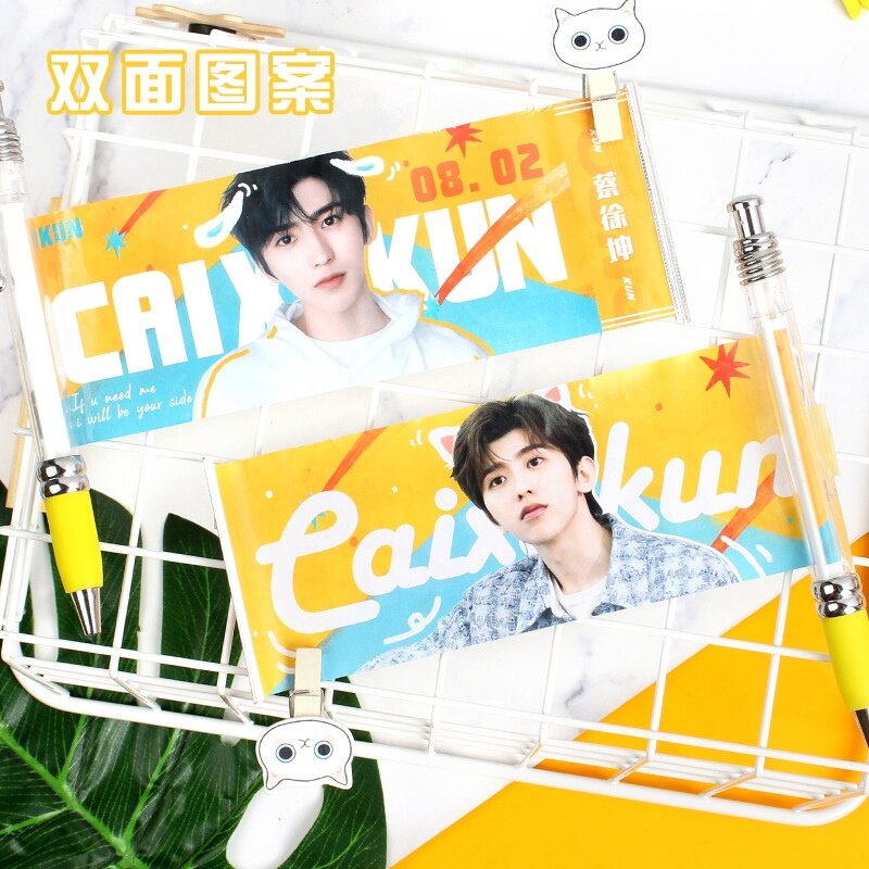 Cai Xu Kun ikun's gel pen Lara pen stationery hand-made pen Cute black youth has your surrounding help pen