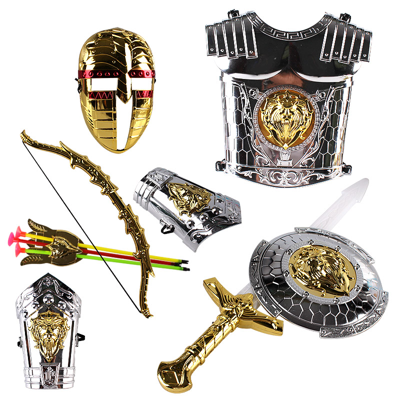 The Halloween armor armor warrior props can wear children's festival performance Pirate Knife Sword Toy Shield Suits