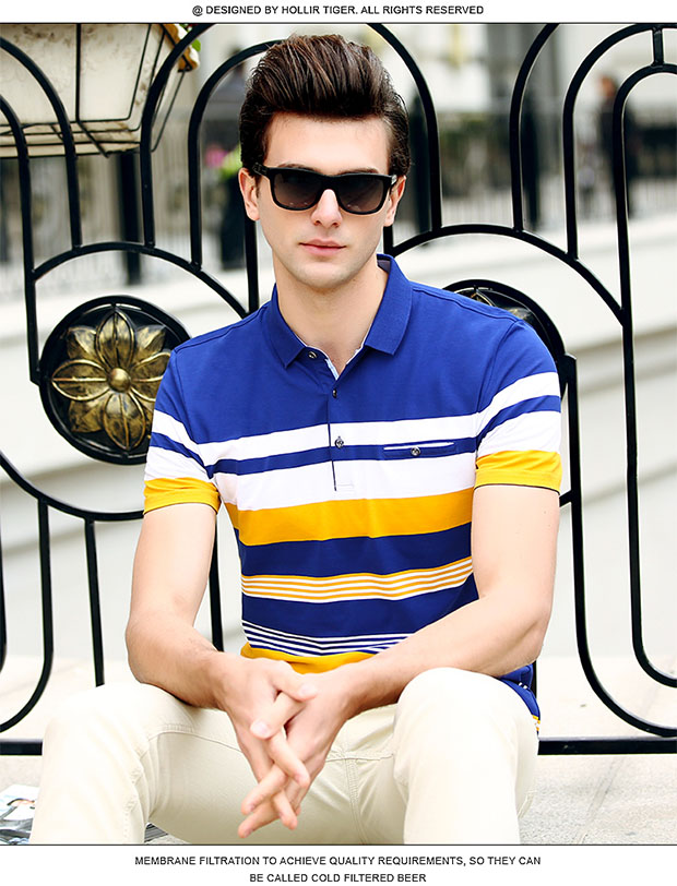 Mùa hè dệt sọc ngắn tay t cỡ lớn Áo sơ mi Paul hạt màu áo thun cotton phổ biến áo thun nam cotton polo áo thun nam đẹp