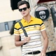 Aliex mùa hè dệt sọc vạt áo ngắn tay thêu nam phổ biến áo polo cotton XL Áo sơ mi polo áo polo ralph lauren