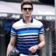 Aliex mùa hè dệt sọc vạt áo ngắn tay thêu nam phổ biến áo polo cotton XL Áo sơ mi polo áo polo ralph lauren