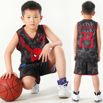 Childrens basketball suit set Spider-Man Jersey performance suit kindergarten training vest cartoon anime basketball clothes