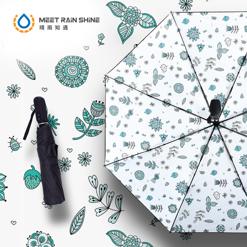 Fresh German smart electric umbrella self-opening and self-closing automatic umbrella sun protection sunshade sun umbrella female rainy dual-use