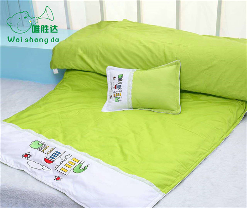 Kindergarten quilt Children's nap All cotton Three sets of baby air conditioning quilted by pure cotton bed Supplies with core winter quilt