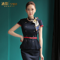 Shadow summer professional wear womens hotel front desk tooling medical beauty customer service beautician overalls stewardess uniform set