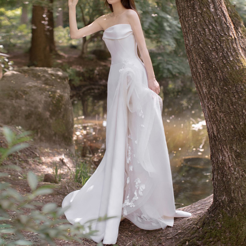 Tube top, wedding dress, 2023 collection, lace dress, suitable for teen Tube top, wedding dress, 2023 collection, lace dress, suitable for teen