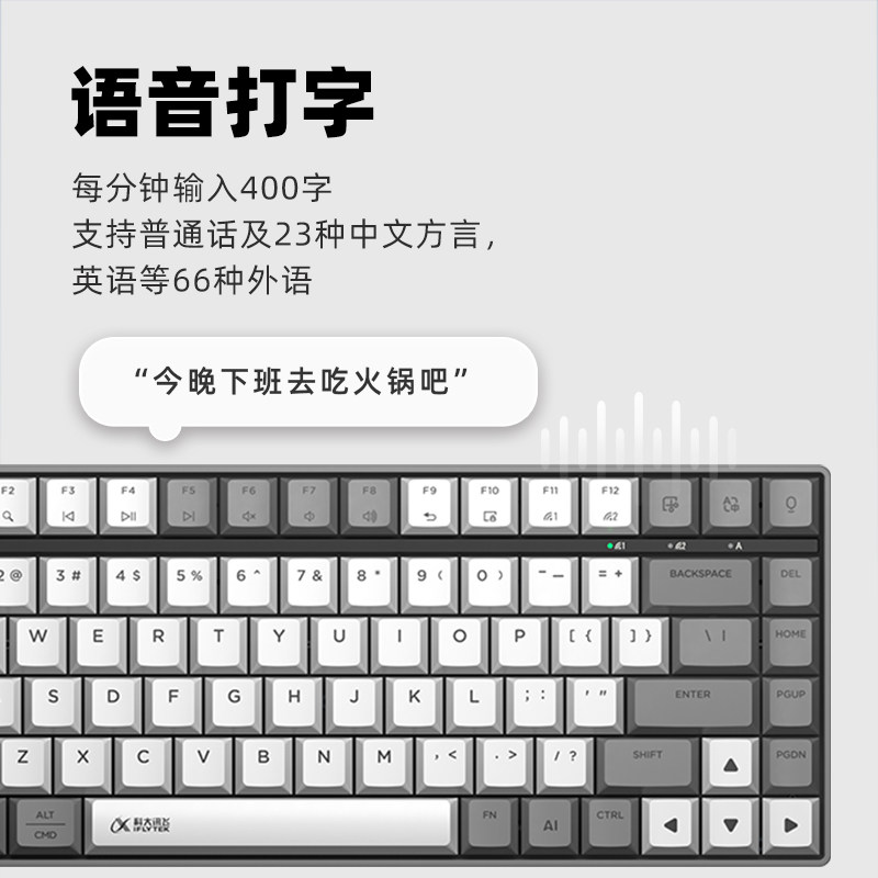 [New Product]Iflytek Ai Keyboard K1 Spark Edition Three-Mode Bluetooth Abs Keycaps Office Deepseekr1