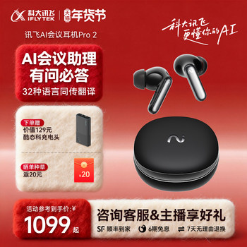 Iflytek Ai Conference Headset Pro2 Recording Real-Time Translation Wireless Bluetooth Headset