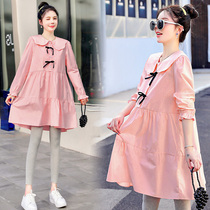 Pregnant Woman Spring Clothing Suit Fashion style 2022 net red suit Spring autumn new one-piece dress Spring dresses spring and autumn surges