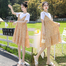 Pregnant Woman Summer Clothing Dress Dress Summer Suit Summer Fairy Skirt Summer Thin Dress Code Big Code Skirt Fake two long dress Long dress