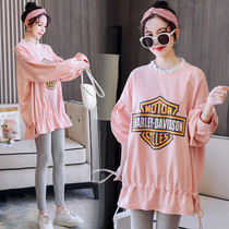Pregnant womens spring clothes suit fashion Pregnancy Maternity dress T-shirt blouses Spring and autumn sweatshirts 2022 Spring new outings