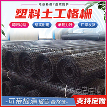 Plastic steel-plastic glass fiber geogrid two-way glass fiber engineering highway asphalt pavement roadbed slope protection