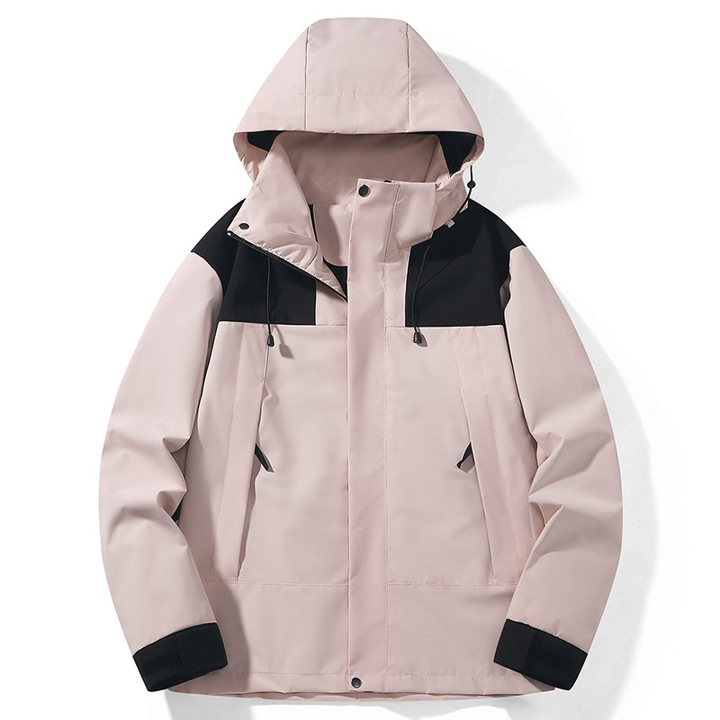 2024 New Color-Blocked Waterproof Outdoor Spring and Autumn Jacket for Men and Women, Couple Style, Trendy Brand, Single-Layer Mountaineering Clothing for Tibet