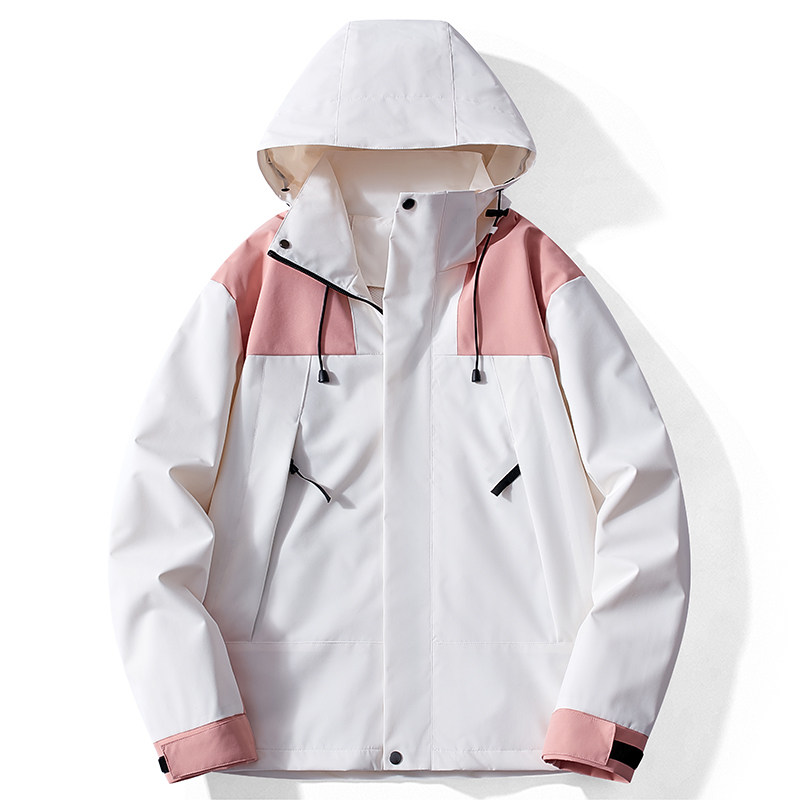 2024 New Color-Blocked Waterproof Outdoor Spring and Autumn Jacket for Men and Women, Couple Style, Trendy Brand, Single-Layer Mountaineering Clothing for Tibet