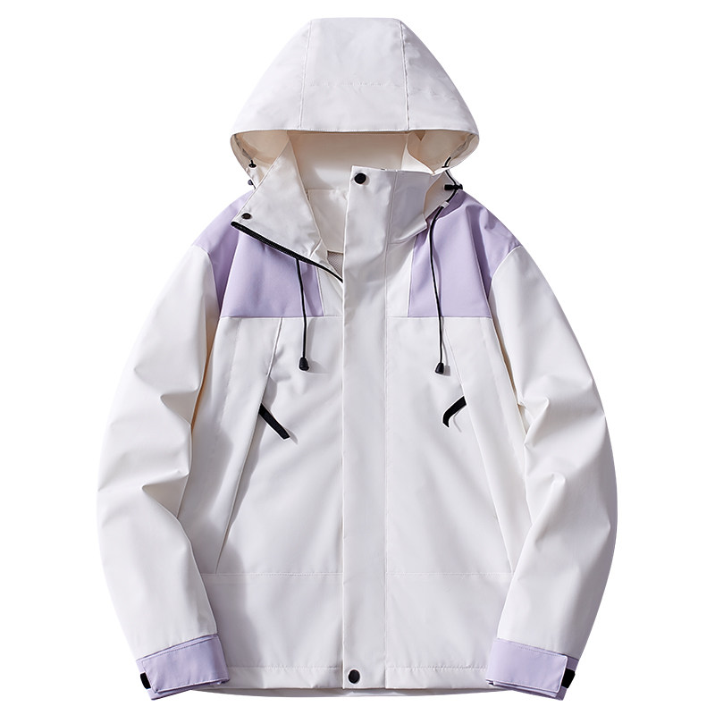 2024 New Color-Blocked Waterproof Outdoor Spring and Autumn Jacket for Men and Women, Couple Style, Trendy Brand, Single-Layer Mountaineering Clothing for Tibet