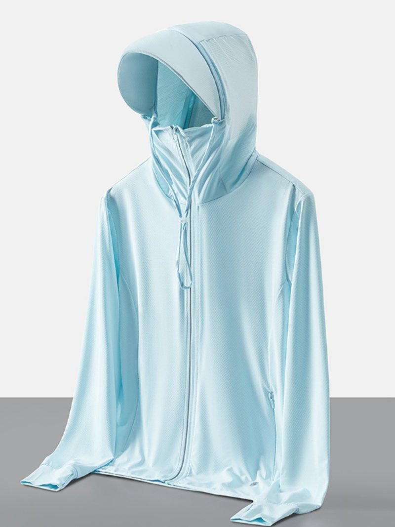 Summer Outdoor Ice Silk Sun Protection Clothing for Men and Women, Skin Clothing Jacket, Breathable Sports Windbreaker, Beach Sun Protection Clothing Upf50+