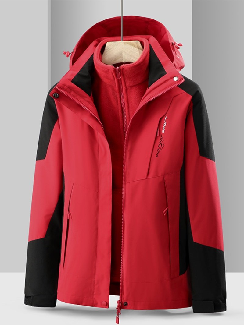 Autumn and Winter Three-In-One Detachable Fleece-Lined Thickened Two-Piece Outdoor Clothing for Men and Women, Suitable for Travel, Tibet Exploration, and Mountaineering