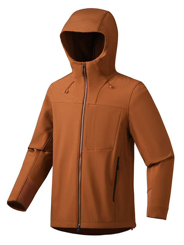 2025 Spring and Autumn Big Brand Men's Softshell Jacket Mountaineering Suit Hooded Integrated Waterproof Outdoor Sports Jacket Coat