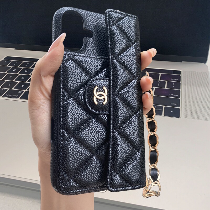 European and American Style Quilted Crossbody Chain iPhone 17 Pro Max Phone Case, Apple 16 Pro Caviar Leather Case, 14/15 Hand-Held Chain Card Holder Backpack Style 13 Fashionable Women's Anti-Drop Case