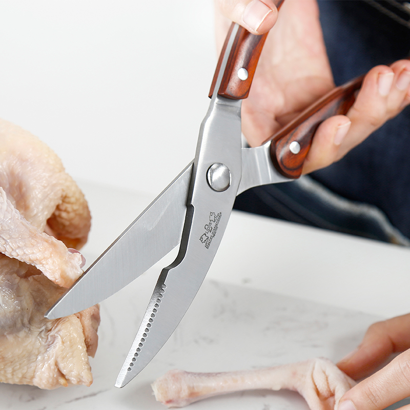 French Sabadi Stainless Steel Multifunctional Scissors Home Kitchen Chicken Bone Scissors Barbecue Scissors Strong Kitchen Scissors