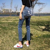 Straight jeans Women 2020 Spring and Autumn New loose high waist slim high autumn wear Joker Hyuna ankle-length pants
