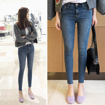 chic skinny jeans women Spring and Autumn 2020 new high waist Korean version slim students small feet ankle-length pants summer