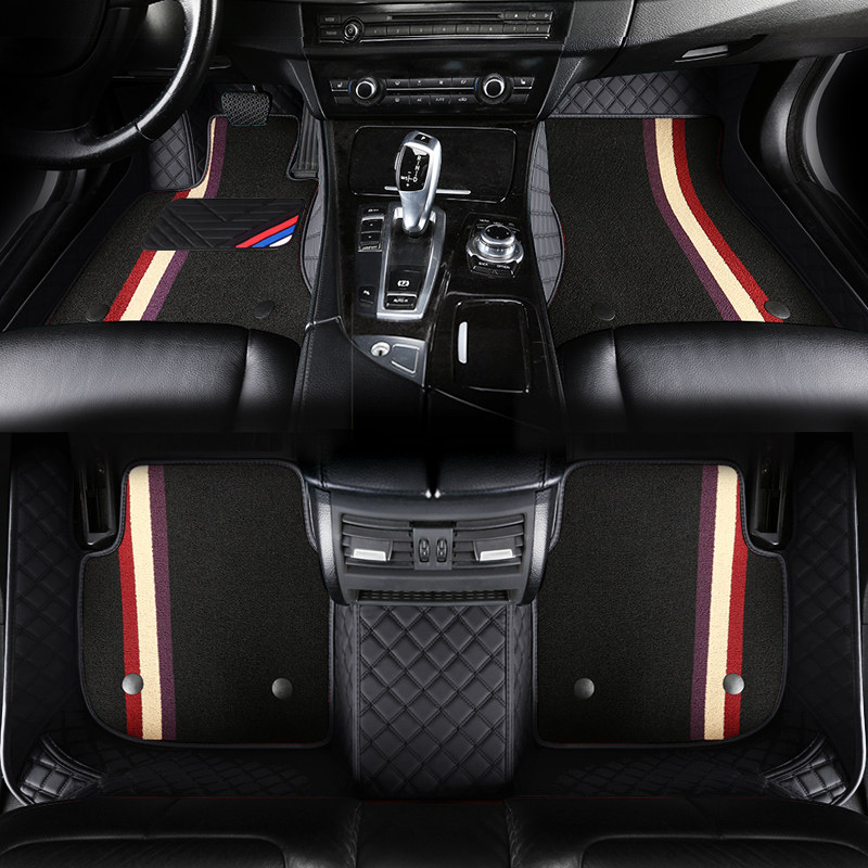 Car Footbed Full Siege Special Car Special Custom Double Layer Silk Ring Carpet Goddess Style Wear and Wear Leather Ground Mat