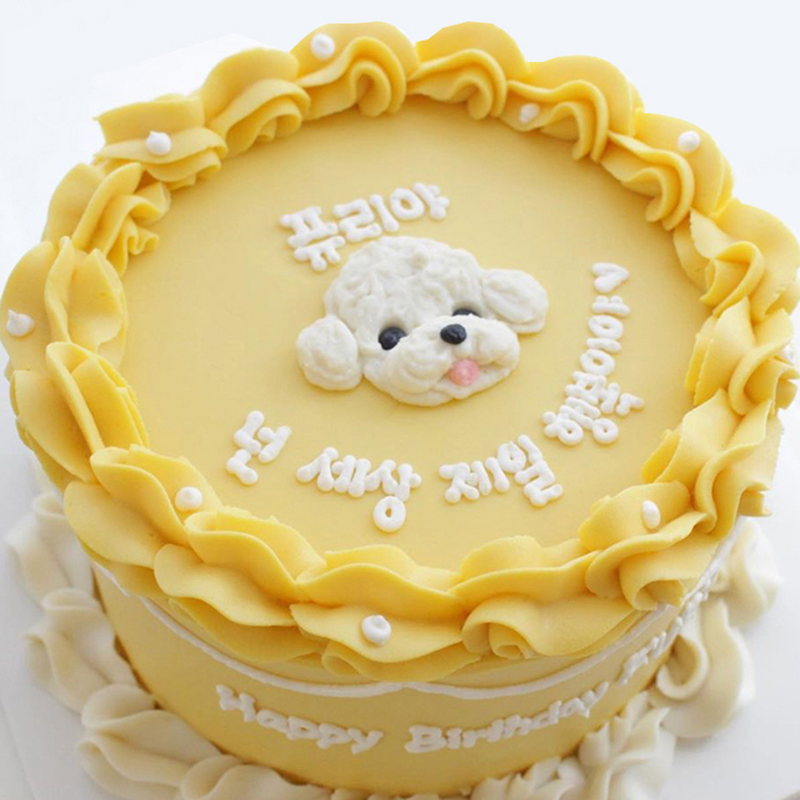 South Korea Ins Handmade Homemade 4 Inch Pooch Birthday Pet Cake Kitty with cake hand-painted head snacks custom