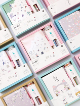 Qin Dyeing Hand Ledger Ben Suit Gift Box Dress Student Girl Girl Little Fresh Colorful Page Little Fresher Illustrator Ben