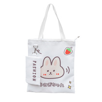 ins wind hand painted cartoon canvas supplementary lessons bag large capacity multifunctional containing hand cram bag cute little fresh