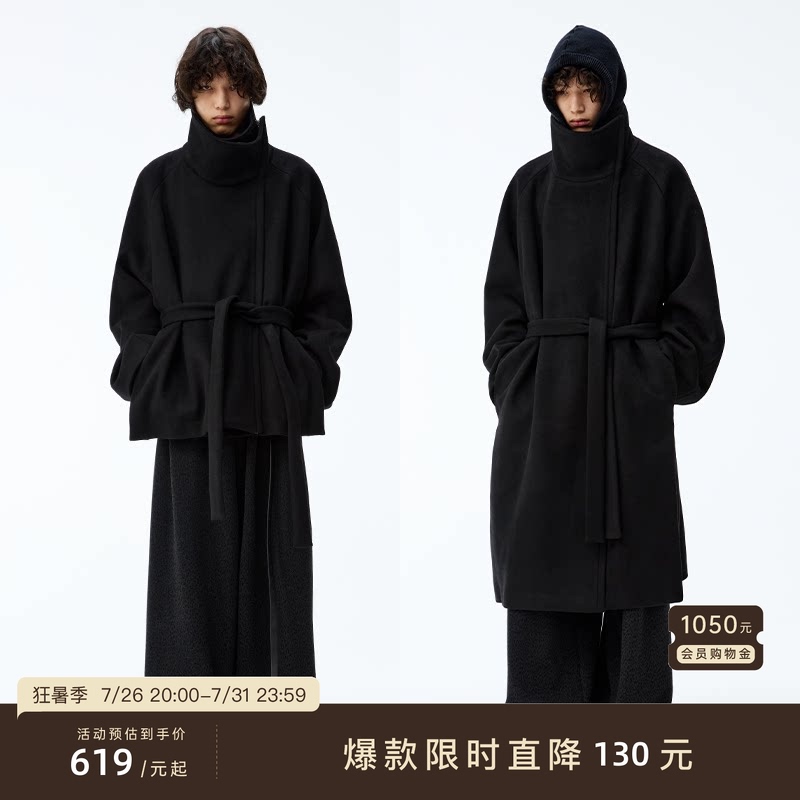Jcaesar Coat Diagonal Zipper Lace-Up Coat, High Weight 60% Wool, Slightly Loose Fit, Available in Both Long and Short Versions Jcaesar Coat Diagonal Zipper Lace-Up Coat, High Weight 60% Wool, Slightly Loose Fit, Available in Both Long and Short Versions