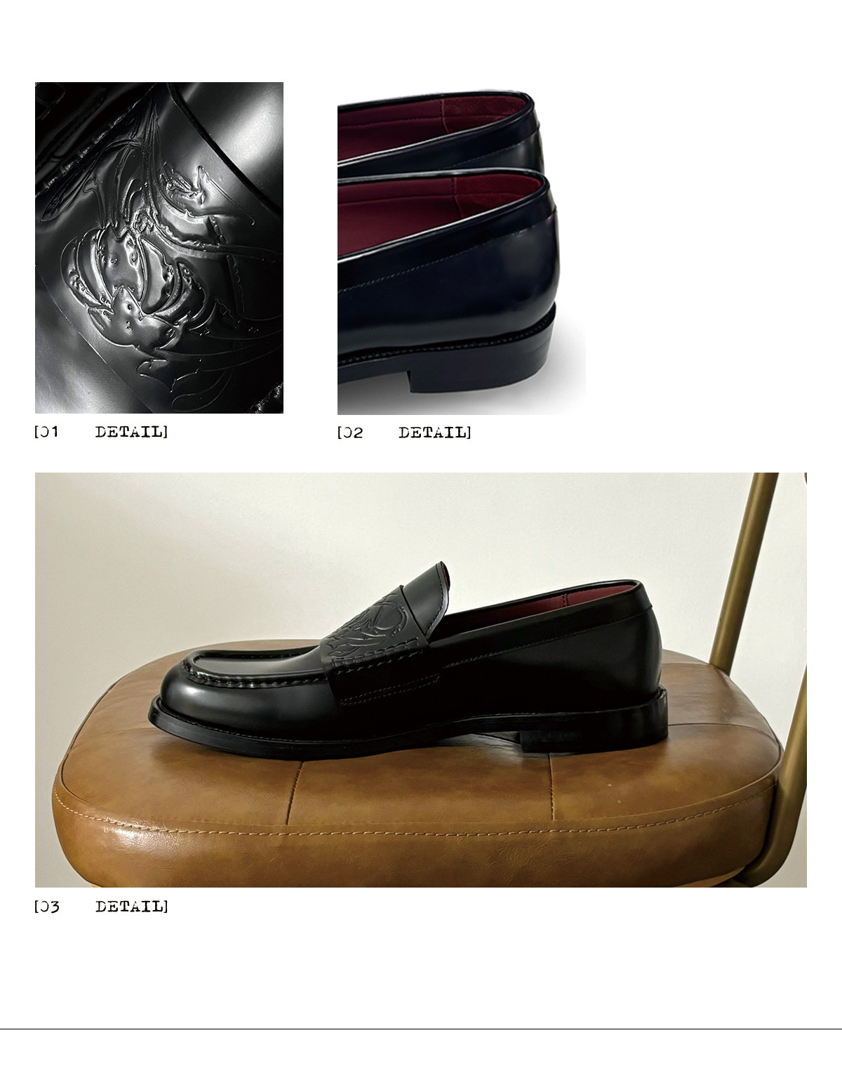 JCAESAR Vampire Square-Toe Leather Loafer