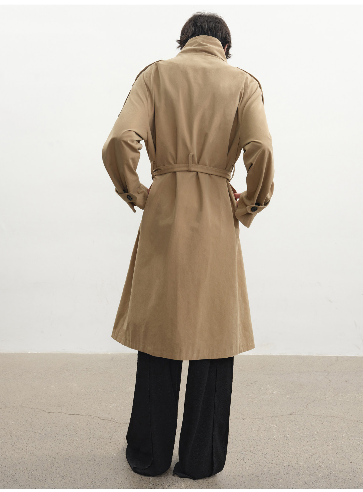 JCAESAR Khaki Belted Trench Coat