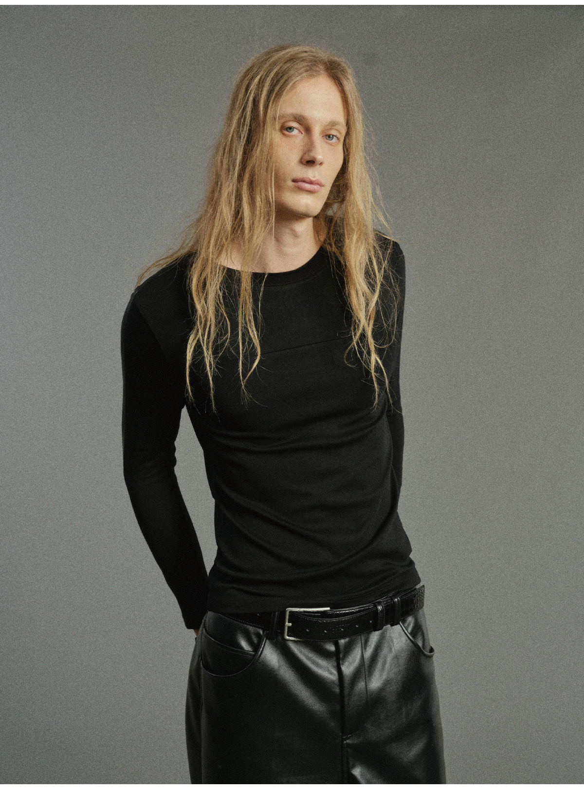 JCAESAR Linear Two-Tone Slim Tee