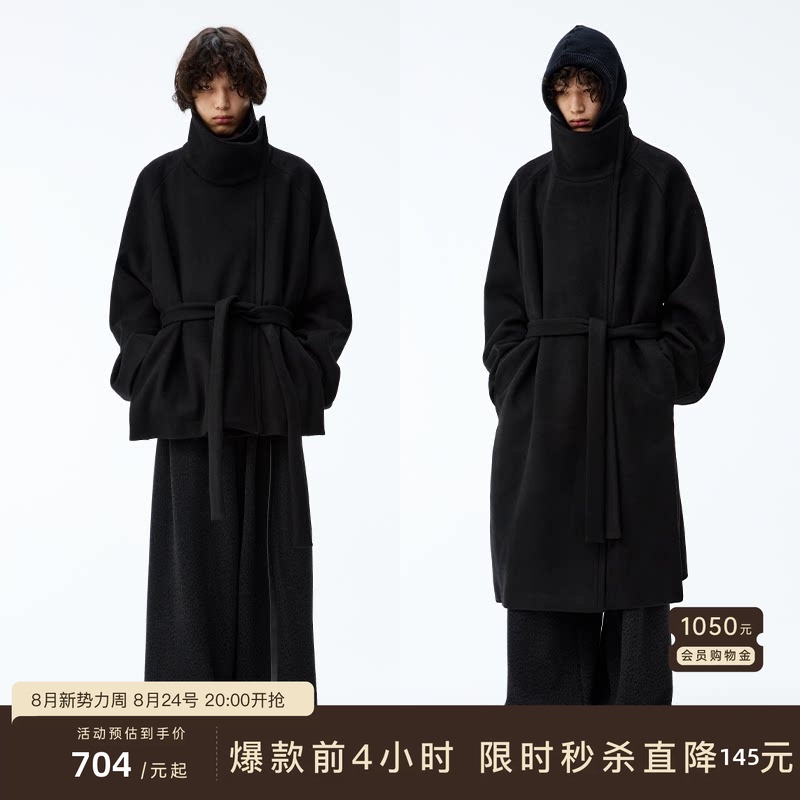 Jcaesar Coat Diagonal Zipper Lace-Up Coat, High Weight 60% Wool, Slightly Loose Fit, Available in Both Long and Short Versions Jcaesar Coat Diagonal Zipper Lace-Up Coat, High Weight 60% Wool, Slightly Loose Fit, Available in Both Long and Short Versions