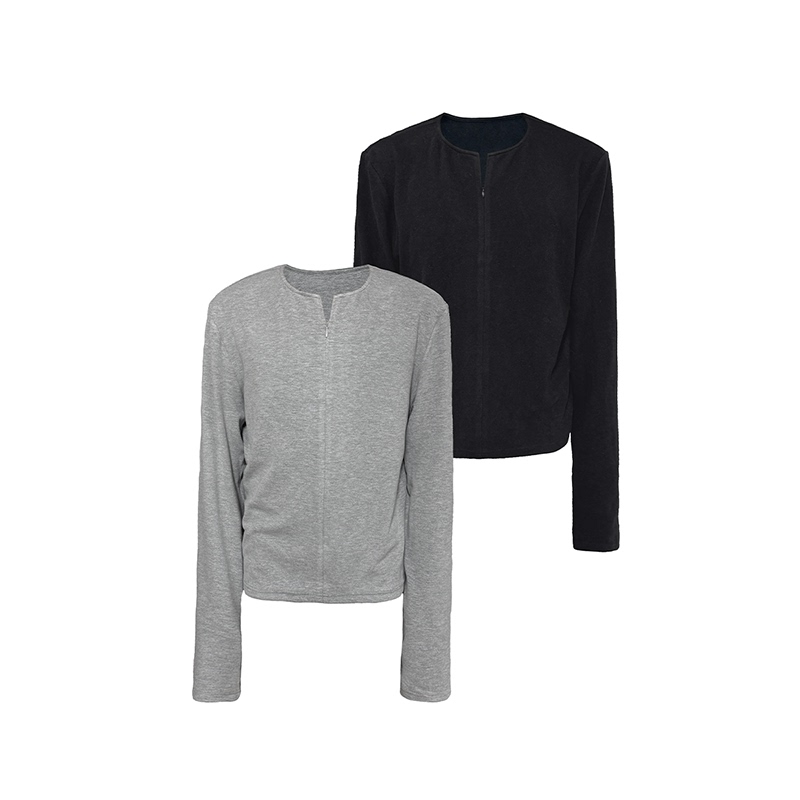 Jcaesar Long Sleeves Invisible Half-Zip Long Sleeves, Eco-Cotton Blend, Round Neck Fit Jcaesar Long Sleeves Invisible Half-Zip Long Sleeves, Eco-Cotton Blend, Round Neck Fit