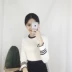 Hàng dệt kim mùa thu 2017 Phụ nữ mới Hàn Quốc Retro Wild Thin Tay áo dài Sinh viên Áo len Vòng cổ áo len