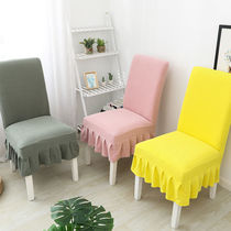 Velvet thickened skirt chair cover one-piece elastic hotel restaurant restaurant chair cover home textile home decoration chair back cover