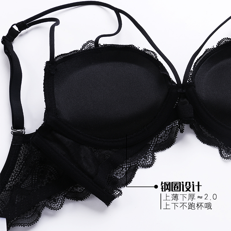 Đồ lót womens quần áo thu thập edire với ngực vú ăn mặc bóng bẩy strappy một mỏng dày cup sexy ren áo ngực dây đeo vai