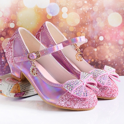 High Heel Elsa New Arrival Dance Children's Leather Shoes — 7