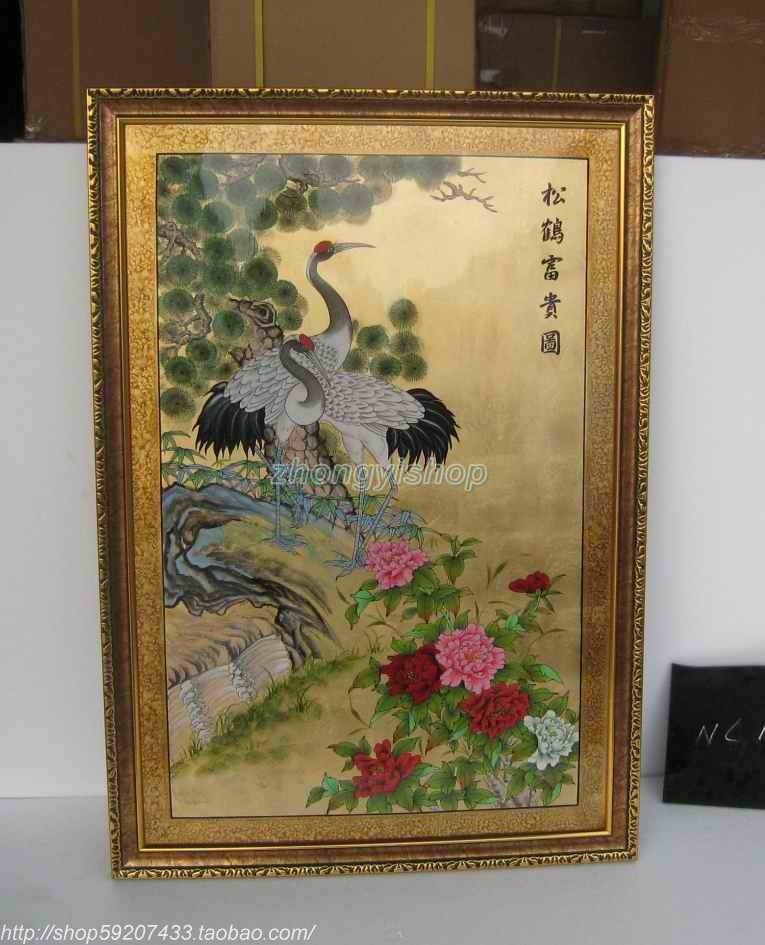 Antiquity furniture hand painted painting antique painting decoration painting classical painting pine crane rich diagram NL 133