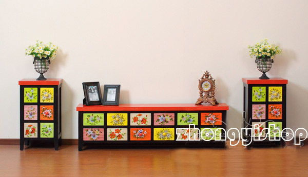 Handdrawn furniture colored furniture living room TV cabinet audiovisual cabinet display cabinet
