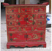 Chinese furniture antique furniture classical furniture end-of-the-door hall porch cabinet black landscape porch cabinet bucket table