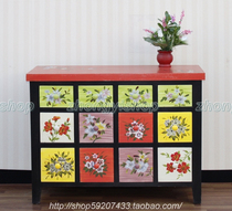 European furniture hand-painted furniture colorful furniture colorful furniture color cabinet twelve buckets storage cabinet display cabinet