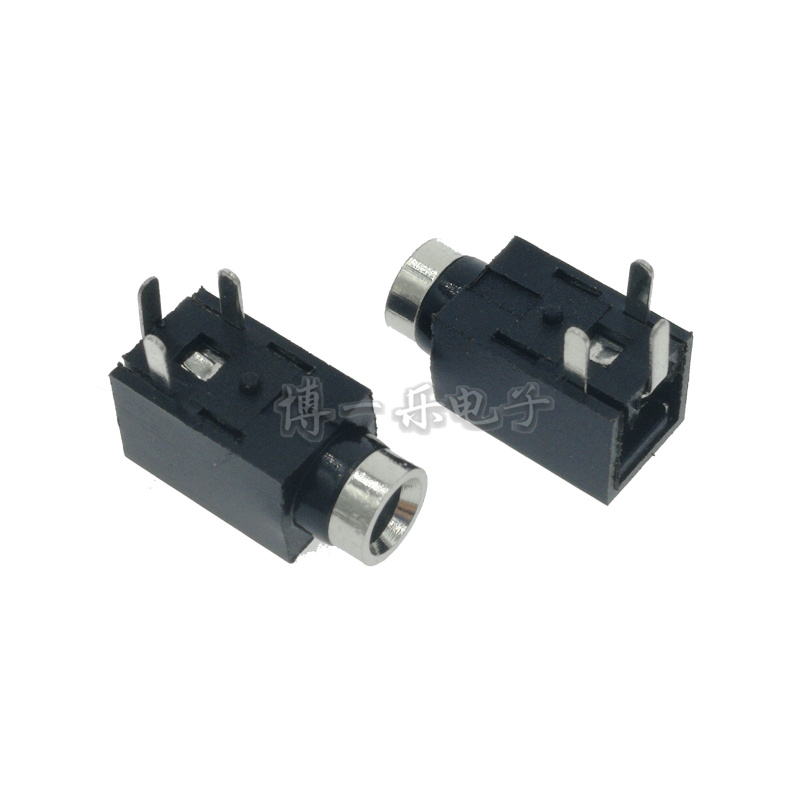 2 5MM headphone socket PJ-210 three-pin small head 3P audio interface 90 degree pin PJ210