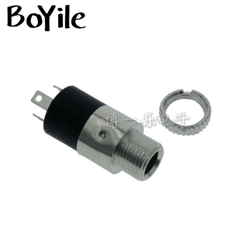 Headphone socket PJ-392 three-legged vertical 3P with screw two-channel stereo audio female seat 3 5MM