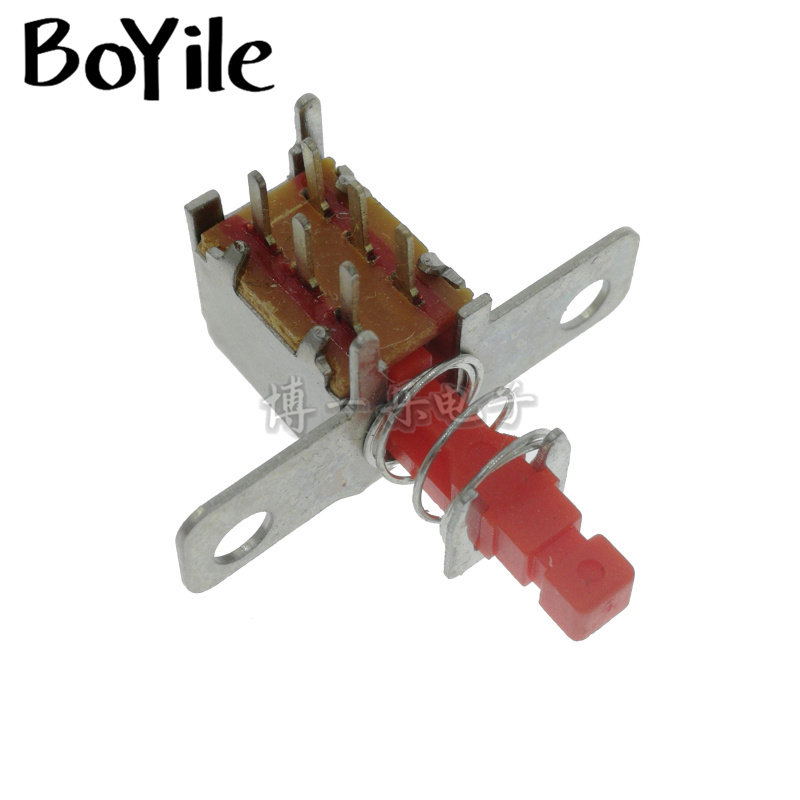 Straight key switch 6 feet double row self-locking without lock A03-03 with double ears external spring power button switch